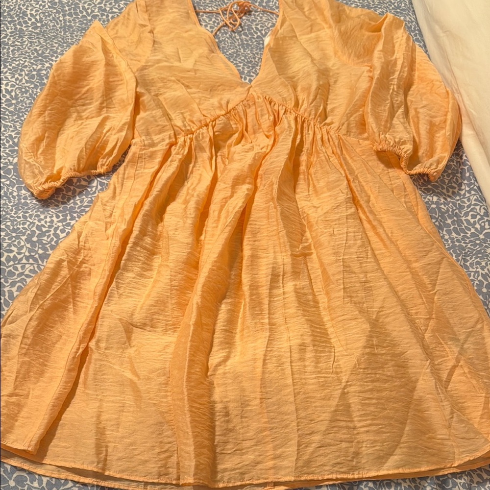 H&M Light Orange Midi Dress